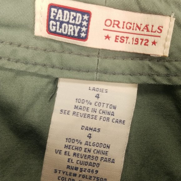 Faded Glory 100% cotton Khaki Natural Green Mini Skirt - Picture 3 of 7